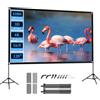 VISULAPEX 120 Pollici Telo Proiettore con Treppiede, Schermo Proiettore Portatile, 16:9, 4K HD Pieghevole per Proiettore con Borsa per il Trasporto per Interni ed Esterni, Home Cinema, Giardino