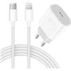 ANVSI Caricatore iPhone Certificato Apple MFi, Caricabatterie USB C da 25W per iPhone 14/13/12/11/Pro Max Plus Mini SE XR X XS 8 7 6, Caricabatteria i Phone Veloce con Cavo Lightning da 1m