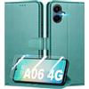 Mofurd Cover per Samsung Galaxy A06 4G (Non per 5G) Libro in Pelle PU, [con 2 Pezzi Pellicola Vetro Temperato] Custodia Portafoglio Antiurto [Blocco RFID] [Funzione di Supporto] [Slot Schede], Verde