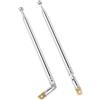 moinkerin Antenna Radio 2 Pezzi 103.5cm Telescopiche Acciaio Inox, Universale per FM Radio TV, 7 Sezioni