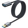 SUNGUY Cavo Prolunga USB 3.0 5Gbps Maschio a Femmina per Chiavetta, Hub, Lettore di Schede, Tastiera, Stampante, Scanner, Fotocamera - 1.5m