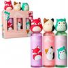 Corsair Toiletries Squishmallows Kids Bubble Bath - Confezione da 3 - 300 ml ciascuno - Foxy Fruity, Cam Purrfect, Winston Feelin' Mallow - Divertenti bottiglie da collezione con tappo morbido