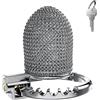 BDSMYEE Gabbia per pene regolabile in metallo, Gabbia di castità in cotta di maglia, Gabbia di castità maschile, Cintura di castità per uomini, Gabbia di castità, Gabbia per pene (Corto)
