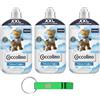 Beni Culinari 3 x Coccolino XXL Ammorbidente Concentrato Delicato e Soffice, ammorbidente concentrato, 76 lavaggi, 1750 ml + portachiavi Beni Culinari