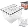 BONJUME Contenitore Sous Vide, 11 L con coperchio e griglia | GN 1/2, 32,5 x 26,5 x 20 cm | Contenitore trasparente senza BPA per carne pesce e cucina sottovuoto