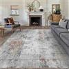HUGEAR Tappeto Salotto Moderno Grigio Rosso Tappeti 240x300cm Lavabile in Lavatrice Antiscivolo Astratto Naturale Grande Carpet Cameretta Scendiletto Camera da Letto Ufficio Pelo Corto