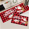 Hoimlm Set di 2 tappetini da cucina di Natale, tappeti natalizi lavabili antiscivolo per corridoio, soggiorno, cucina, Lavanderia (Natale Rosso F, 43x150 cm+43x75 cm)