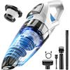 Topipop Aspirabriciole Senza Fili Potente,Aspirapolvere Portatile Auto con Potenza di Aspirazione Elevata di 25KPa,Aspirapolvere Mano Piccolo con Filtro HEPA per Peli di Animali,Tappeti,Casa (Bianco)