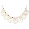 AOOHA Boho Macramè Appeso a Parete,Cotton Macrame Tapestry con catena luminosa 3M LED,Fatto a Mano Geometrico Arazzo Nappa per decorare la stanza, la camera da letto, il matrimonio