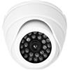 TARSHYRY Telecamera di Sicurezza Finta, Simulazione di Telecamera Dome con Telecamere Fittizie a Luce LED per Esterni Domestici