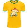 Fruit of the Loom Una Rana Sotto Un Ombrello Di Funghetto Toad Maglietta Ringer Da Uomo