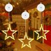 Aourow 3 Stelle a LED di Natale,Decorazione Natalizia,per Finestre, Alimentato a Batteria con Nastro Biadesivo,2 Modalità, Sianco Caldo,Stella di Natale,per Illuminazione Natalizia,Feste