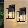 FTL Applique da Esterno con Sensore per Esterno dal Crepuscolo all'Alba 2 Pezzi, Lampada da Parete piccola, E27 Luce da Parete con Sensore Crepuscolare, IP44 Applique Lanterna da Esterna per Portico