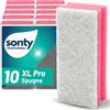 SONTY Spugna professionale antigraffio rosa rossa grande - 10 spugne Jumbo dall'Austria | Spugne XXL per la pulizia della casa, bagno, sanitari, WC, gastronomia | Spugna lavabile 15 x 7 x 4 cm