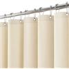 VANZAVANZU Tenda da Doccia Impermeabile con Ganci in Metallo Tenda da Bagno in Tessuto Lino Poliestere Antimuffa per Vasca da Bagno Stanza Bagnata Box Doccia - 182 x 198cm (Beige)