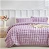 Tokokimo Copripiumino Matrimoniale 240x220cm, Caldo Set di 3 Copripiumini Invernali in Flanella, Composto da 1 Copripiumino Matrimoniale 240x220cm + 2 Federe 50x80cm, Viola