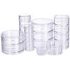 BENECREAT 4 Formati Misti Scatola Sovrapposta in Plastica a 5 Strati Contenitore per Perline, Alcuni, Glitter, Trucco, Cosmetici e Crema da Viaggio 20 Pezzi in Totale