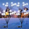 Fohil Luci Natalizie Solari, 4 Pezzi Luci Solari da Giardino 32LED Stella Lucciole Luci di Natale Esterno, Addobbi Natalizi per Esterno Impermeabili, Decorazioni per Natale Festa Giardino Cortile