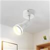 meoaow Plafoniera LED Faretto da soffitto per corridoio: Plafoniera bianca Faretto da parete orientabile GU10 Faretti da soffitto a 1 luce per cucina, soggiorno, camera da letto, senza lampadina