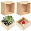 Aromaticaerope 4 Pezzi Cassette Legno, 10 × 10 × 6 cm Scatola, Venature Chiare, Struttura Robusta, Scatole di Legno Naturale Vintage, Adatte per Decorazioni Domestiche, Piante e Oggetti Artigianali