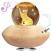 HILEYOLLA Carillon con Sfera di Cristallo, Carillon Rotazione a 360° Base in Legno/Luce Notturna/Natale, Compleanno,San Valentino, Ringraziamento e Altri Regali per Le Feste