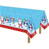 PLULON Tovaglia di Natale in plastica Copritavolo con Babbo Natale Fiocchi di neve Rettangolo Tovaglia Natale 120 × 180 cm per le feste Natale invernali Decorazioni per la tavola delle feste