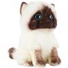 lilizzhoumax Gatto siamese Peluche 23cm/9", simulazione simpatico giocattolo Gatto Animale di Peluche, morbido Peluche Bambole Animali Selvatici