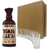 Silvio Carta Confezione regalo con Amaro Bomba Carta Silvio Carta 70cl e 6 bicchierini in vetro