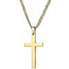 LIFETIME BLING Collana con ciondolo a forma di croce in oro 18 carati, con chiusura a croce da 3 mm, per uomo, donna, adolescenti. Piccolo per ciondoli Miami cubano a maglie diamantate, Placcato oro