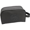Inter Pochette da Viaggio, Nera, con Logo in Rilievo, Tessuto Impermeabile, Design Sportivo, Prodotto Ufficiale