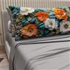 PETTI Artigiani Italiani - Lenzuola in Cotone con Federe in Stampa Digitale, Una Piazza e Mezza Francese, Completo Lenzuolo Sopra e Sotto con Angoli, Floreale 05 18 Grigio Scuro, 100% Made in Italy