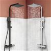 Other Colonne doccia, Miscelatore termostatico doccia con soffione quadrato 25x25cm in acciaio inox, Sistema doccia antiscottature e anticalcare, Altezza regolabile 75-128 cm - Cromato lucido