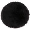 Gralara Cuscino Rotondo per Seduta, Pelo Lungo, Tappeto, Accessori per Foto, 35 cm Nero