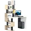 Easycomfort Scrivania con Libreria per Camera, Scrivania Ufficio, Scrivania Porta PC in Legno Multicolore, 120x60x148cm