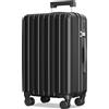 SHOWKOO Valigie Rigide Extra Grande Pezzi 100% Policarbonato Bagaglio Leggero Espandibile Ultra Durevole Valigia Trolley da Viaggio con Serratura Approvata Dalla Tsa e 4 Ruote Doppie XL,Nero