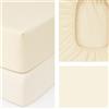 Lenzuolo sotto Giotto Avorio raso cotone 300TC 180x200 cm h30
