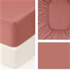 Lenzuolo sotto Giotto Rosa Antico raso cotone 300TC 180x200 cm h30