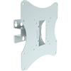 PureMounts Supporto TV da parete, universale orientabile e inclinabile per televisori piatti e curvi da 10-37 pollici e monitor fino a 30 kg, max. VESA 200x200 mm, bianco