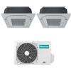 Hisense CONDIZIONATORE HISENSE DUAL SPLIT CASSETTA A 4 VIE 9000+12000 BTU INVERTER 3AMW62U4RJC A++