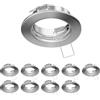 ledscom.de 10x cornice da incasso a soffitto FERE, rotonda, acciaio inox opaco