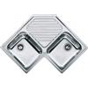 Franke Lavello da Incasso Angolare 2 Vasche con Gocciolatoio ad Angolo Franke PNX 621-E 101.0021.585