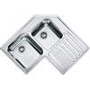 Franke Lavello da Incasso Angolare 2 Vasche con Gocciolatoio a destra Inox Franke STX 621-E Angolo Franke 101.0022.532