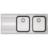 Franke Lavello da Incasso 2 Vasche con Gocciolatoio a Sinistra Inox Rapid RPX 621 Franke 101.0358.154