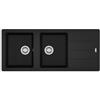 Franke Lavello da Incasso Fragranite 2 Vasche con Gocciolatoio Reversibile 116 x 50 Boston Black Matt Nero Opaco Franke BFG 621 114.0661.716
