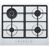 Franke Piano Cottura da Incasso 60 cm 4 Fuochi Gas con Doppia Corona Griglie in Ghisa Acciaio Inox satinato Smart 600 Franke FHSM 604 4G XS C - 106.0554.391