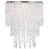 Waneway Lampadario da soffitto a 3 livelli a sospensione con gioielli a goccia in acrilico, paralume decorato di perline con telaio cromato e perline trasparenti, diametro 22cm, trasparente