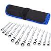 SORAKO Set Chiavi Inglesi 8-19mm, 12Pcs Chiavi a Cricchetto con Custodia Portatile, Set Chiavi a Cricchetto per Fai da Te e Riparazione