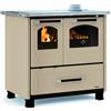 La Nordica-Extraflame Cucina a Legna con Forno 1 Focolare in Ghisa Potenza 7.5 kW Volume 215 m3 Dimensione 96x64x85 cm colore Caramello - 7014004 Family