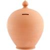 SALVADANAIO CLASSICO IN TERRACOTTA CON FESSURA PER DENARO SOLDI BANCONOTE MONETE