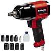 Einhell TC-PW 340 Avvitatore a impulsi pneumatico (torsione max 340 Nm, pressione max 6.3 bar, giri min. 7500, portata aria 142 L/min, incl. 8 inserti a bussola e boccetta d'olio)